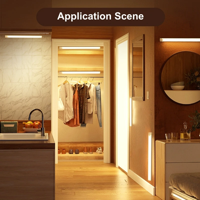 Wireless USB Rechargeable Motion Sensor LED Bar Light Induction Night Light Portable Cordless Magnetic Cabinet Lamp for Kitchen - Image 9