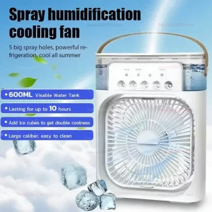 Portable Small Air Cooler Fan with LED Night Light Humidifier Portable Air Conditioner for Home Office Bedroom Personal Cooler