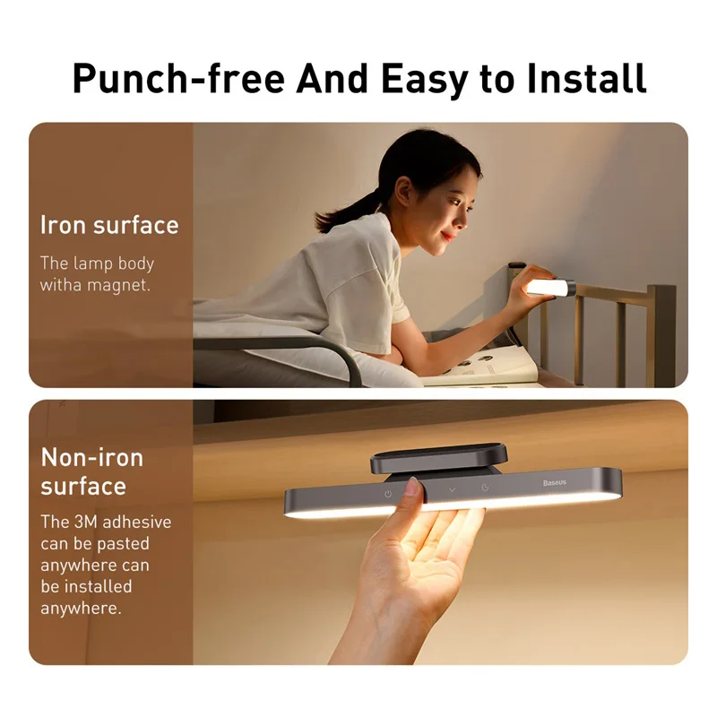 Baseus Desk Light Magnetic Hanging Table Lamp Rechargeable LED Stepless Dimming Desk Lamp Read Study Work Eye Protection Light