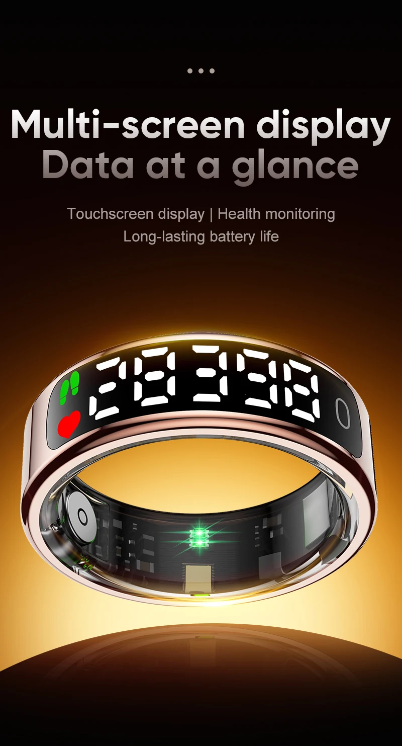 R13 Smart Ring Men Women with Charging Case,Heart Rate Blood Oxygen,Skin Temperature Monitor,5ATM Waterproof For Android iOS - Image 6